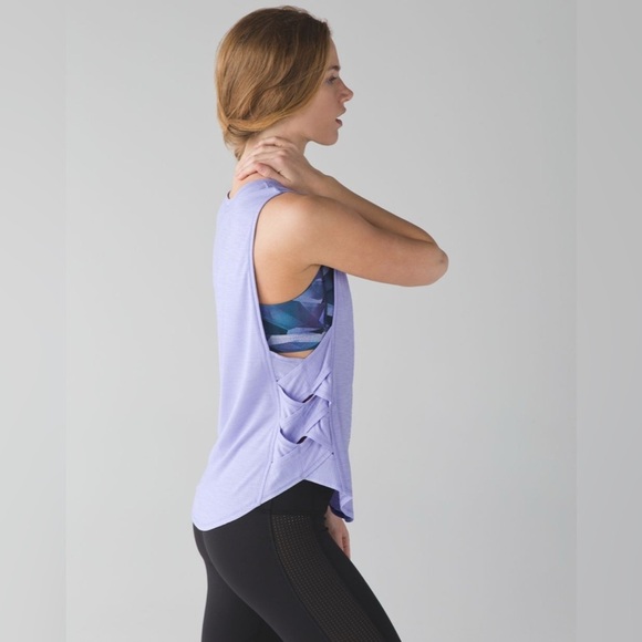 Lululemon | Var-City Muscle Tank Heathered Lilac Purple Size 10 Yoga Gym Run - Picture 2 of 9